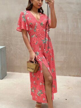 Never Fully Dressed Red Print Dress